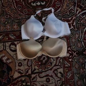 Maidenform Intimates White and Tan Underwire Bras